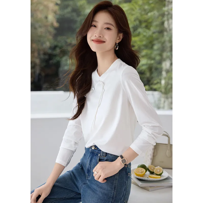 Mo Han Yi Mei Regular T Shirt Women's White-3