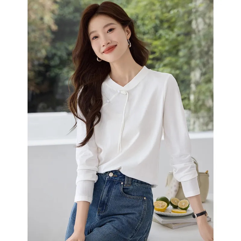 Mo Han Yi Mei Regular T Shirt Women's White-2