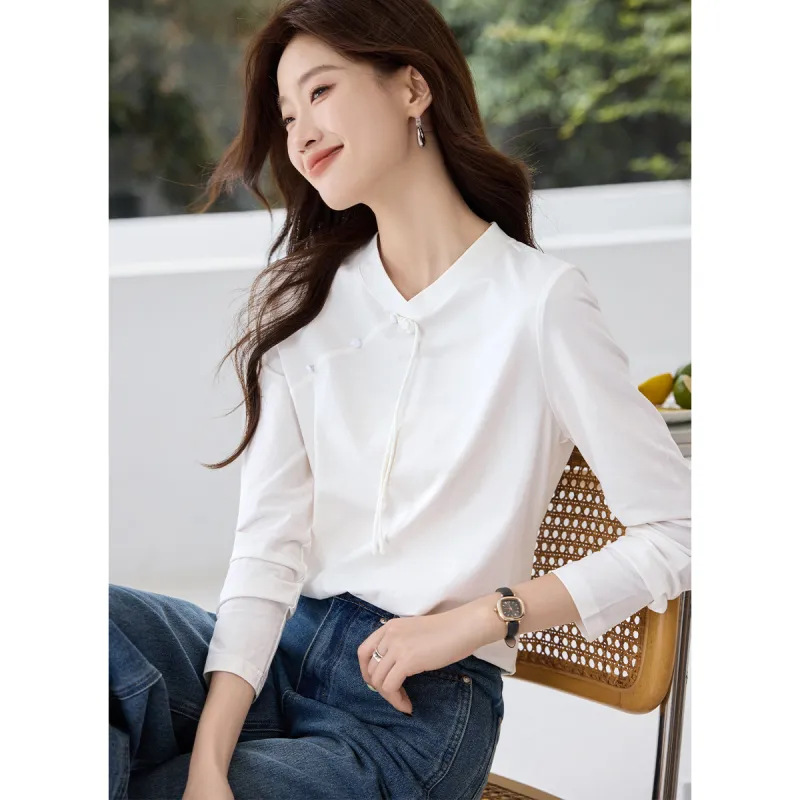 Mo Han Yi Mei Regular T Shirt Women's White-1