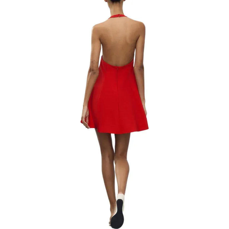 ZARA Sleeveless Dress Women's Red-4