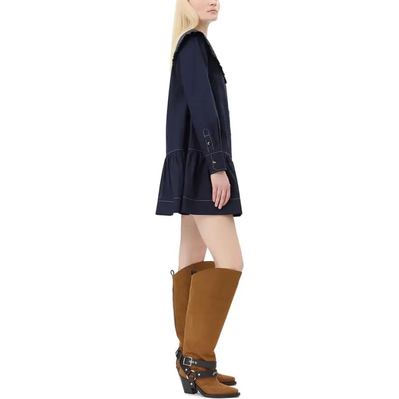 GANNI Poplin Mini Shirt Dress-3