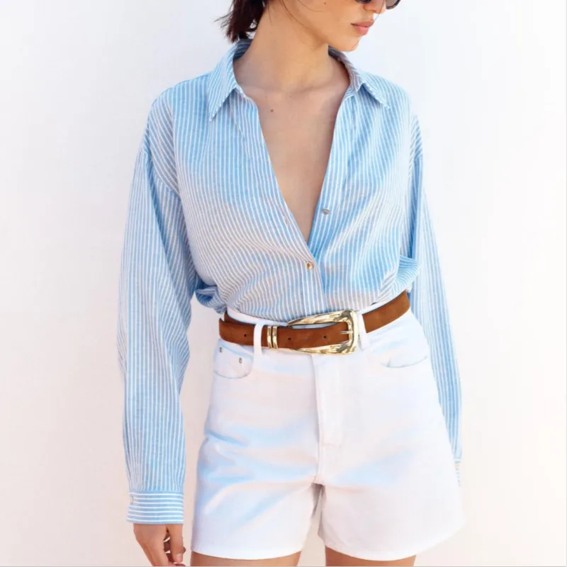ZARA Shirts Women's Blue/White-3