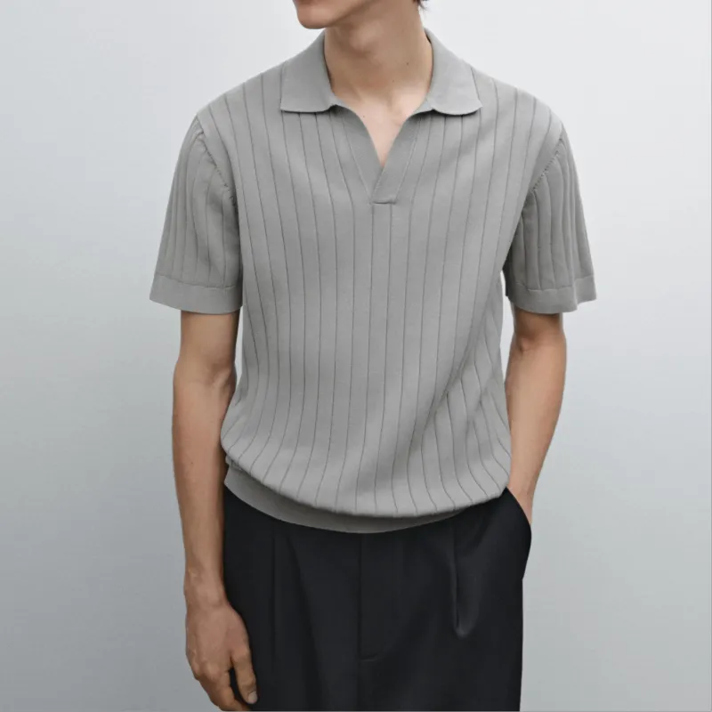 Massimo Dutti Polo Shirt Men's Medium Gray-3