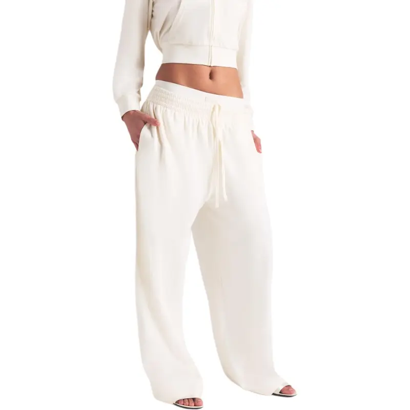 SKIMS SS25 COTTON JERSEY WIDE LEG PANT Casual Pants Women's MARBLE/Marble-2