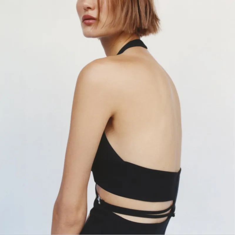 ZARA Tank Tops Women's Black-5