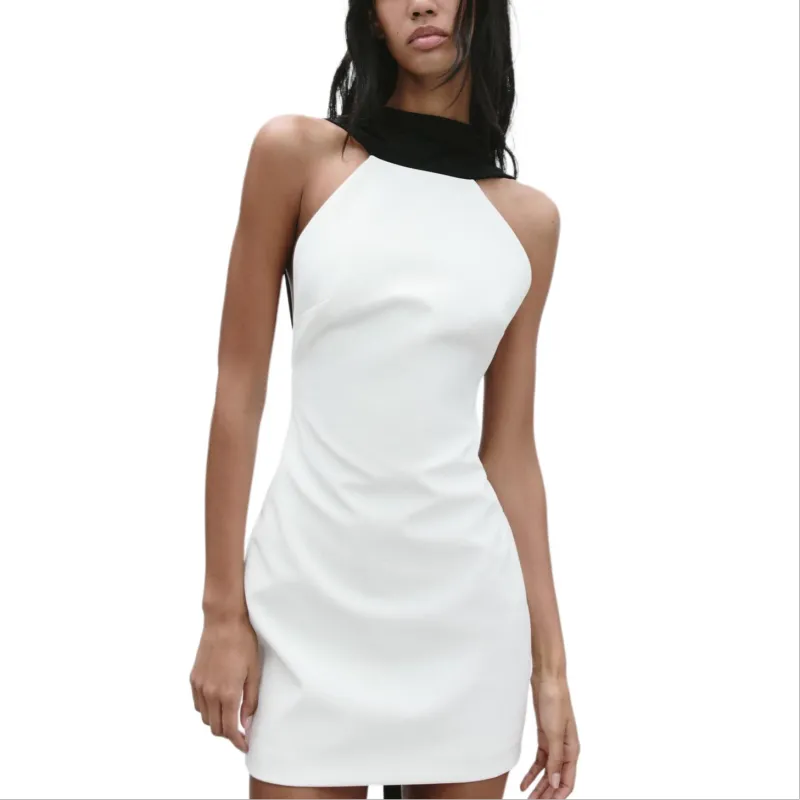 ZARA Sleeveless Dress Women's White-3