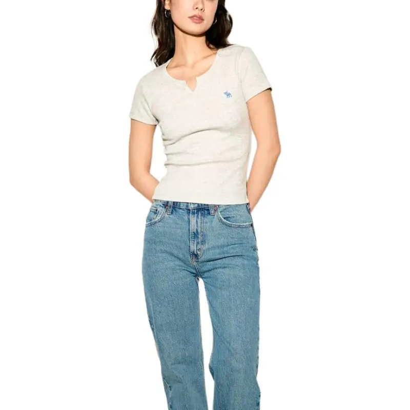 Abercrombie＆Fitch Regular T Shirt Women's Light Gray-2
