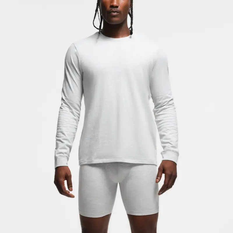 SKIMS FW24 MENS CLASSIC LONG SLEEVE T SHIRT T Shirt Unisex GREY/Light Gray-3