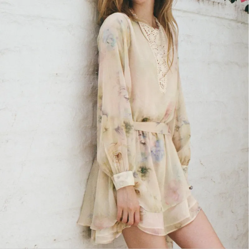ZARA Long Sleeved Dress Women's Multicolor-2