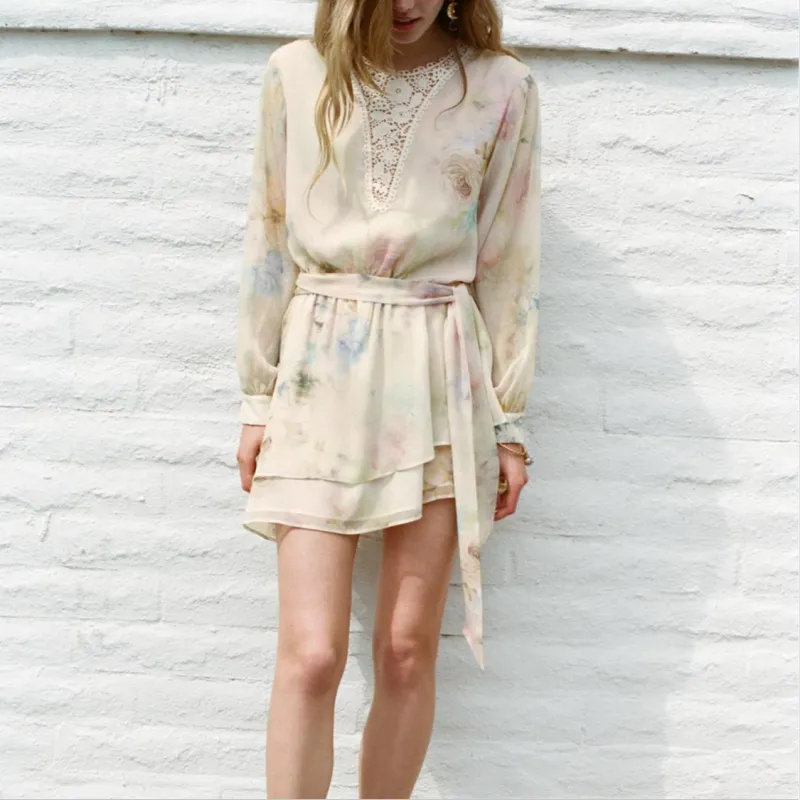 ZARA Long Sleeved Dress Women's Multicolor-3