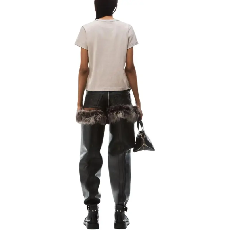 Alexander Wang Blade Logo Shrunken Tee Washed Oyster-2