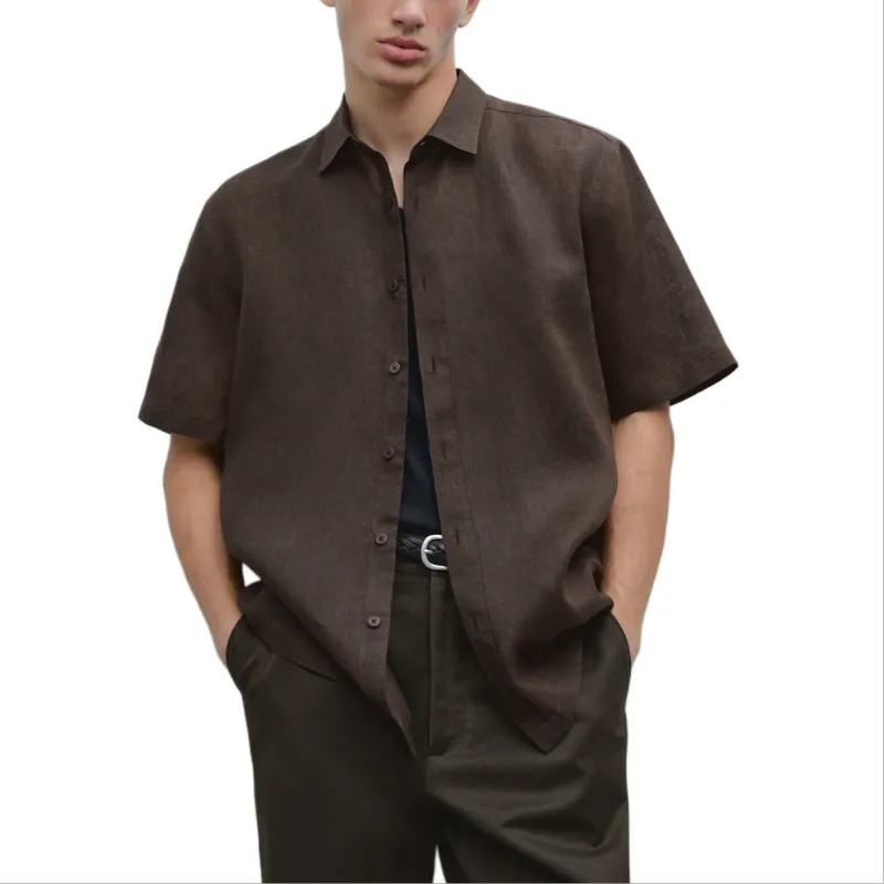 Massimo Dutti Shirt Men's Brown-3