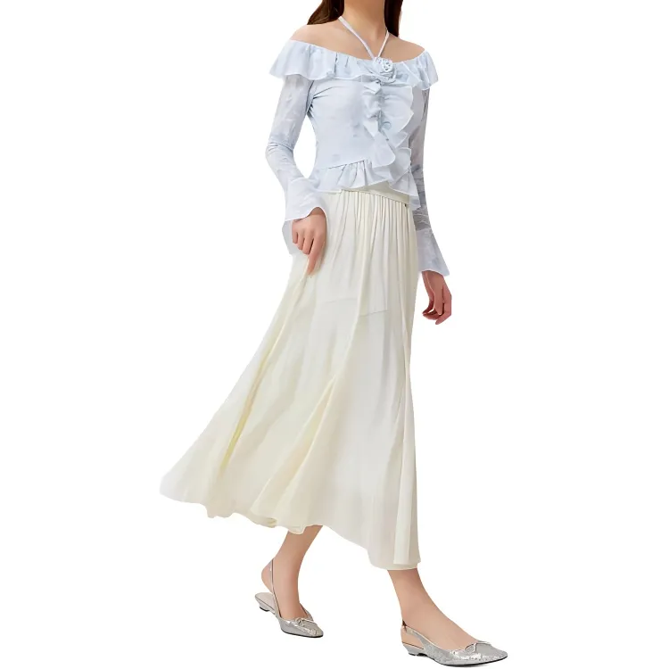 Love To Serve Casual Long Skirt Women's Apricot-1