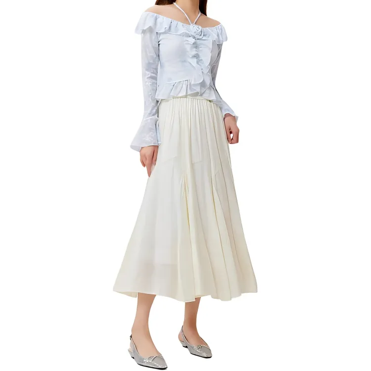 Love To Serve Casual Long Skirt Women's Apricot-2