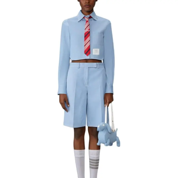 THOM BROWNE Cropped Denim Shirt-3