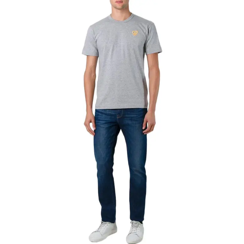 CDG Play T Shirts Men Gray-3
