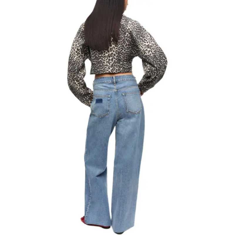 GANNI Leopard Curve Sleeve Short Jacket-3
