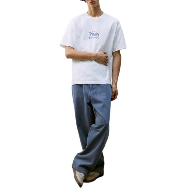 H&M T Shirts Men White-1