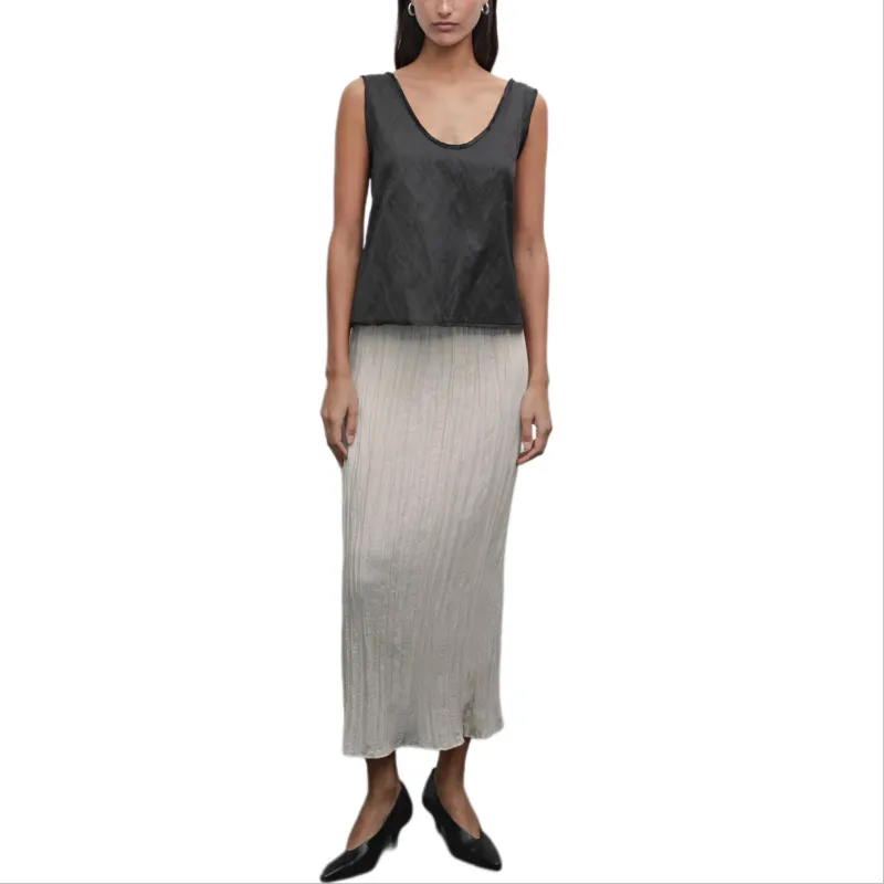 Massimo Dutti Casual Long Skirt Women's White-2