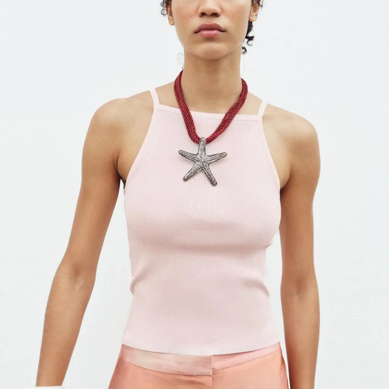 ZARA Camisole Women's Light Pink Red-4