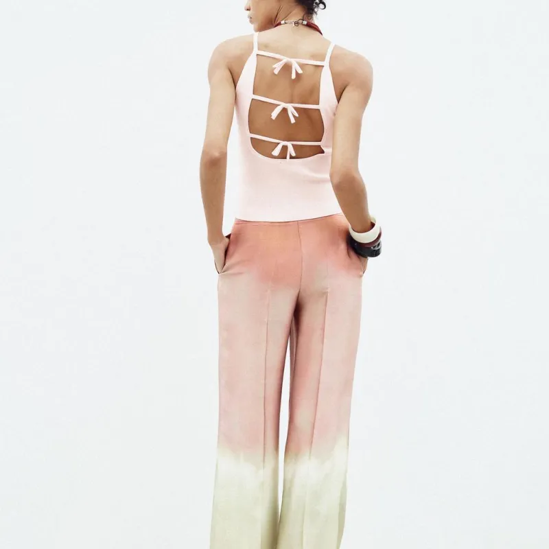 ZARA Camisole Women's Light Pink Red-5