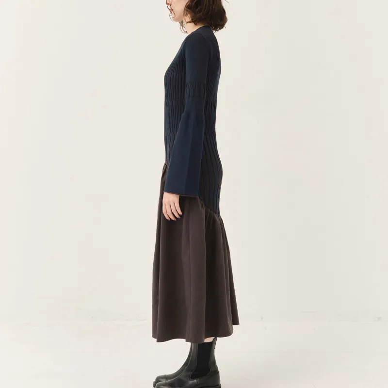 PUBLIC TOKYO Long Sleeved Dresses Women's Navy-3