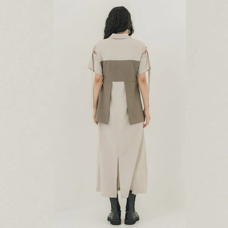 PUBLIC TOKYO Short-Sleeved Dresses Women's Light Brown-3