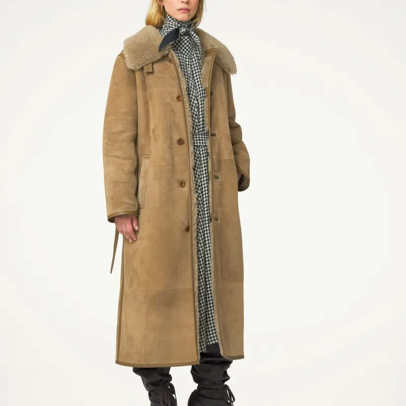 Lemaire Belted Shearling Coat-2