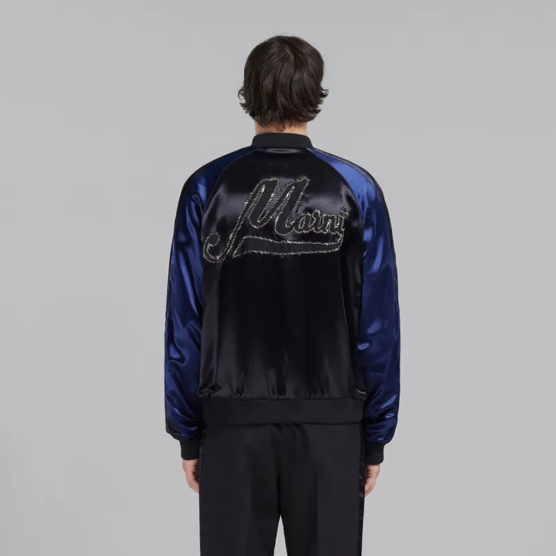 MARNI Emrboidered Logo Satin Jacket-2