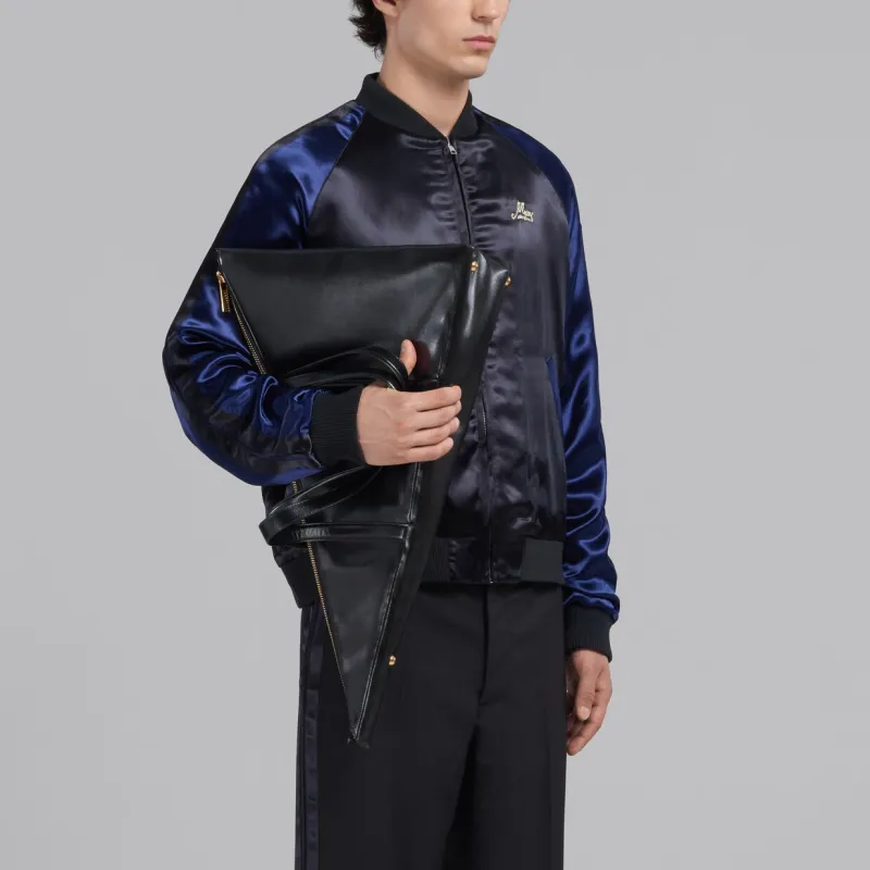 MARNI Emrboidered Logo Satin Jacket-3