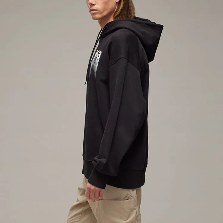 Y 3 Logo Printed Drawstring Hoodie-3