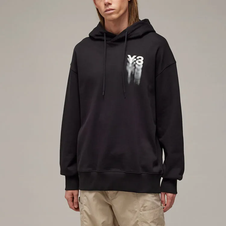 Y 3 Logo Printed Drawstring Hoodie-1