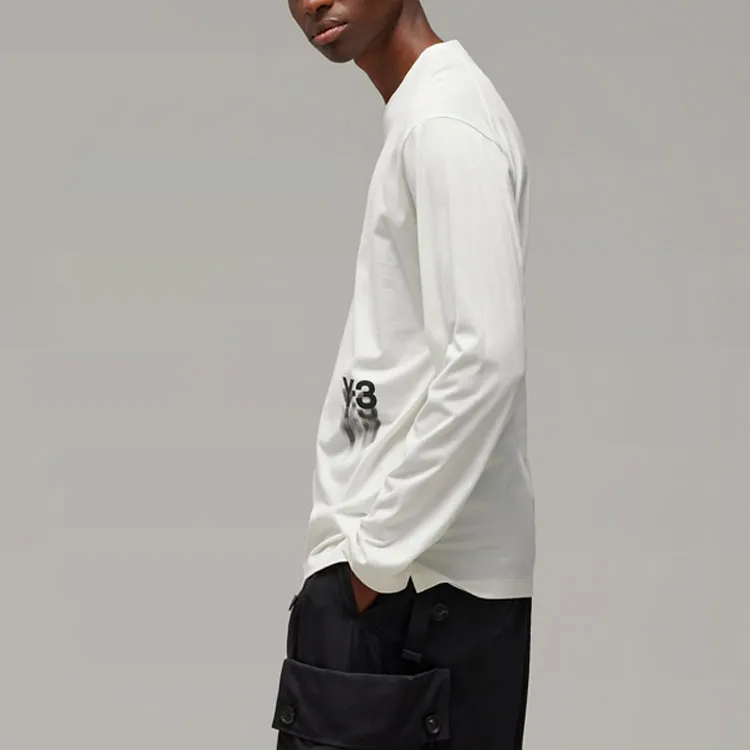 Y 3 Logo Printed Long Sleeved T Shirt-2