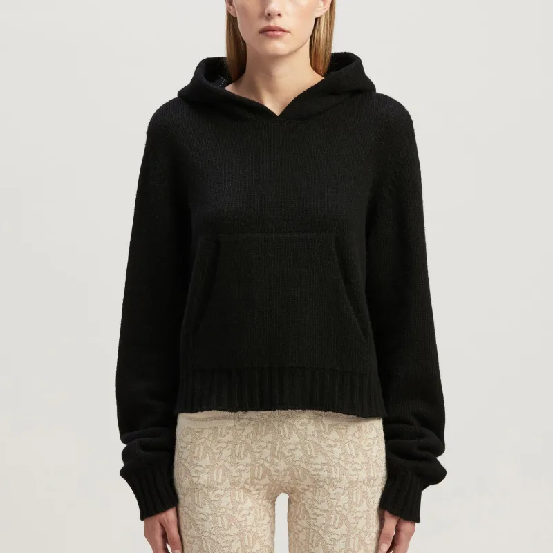 PALM ANGELS Curved logo Wool blend Hoodie-1