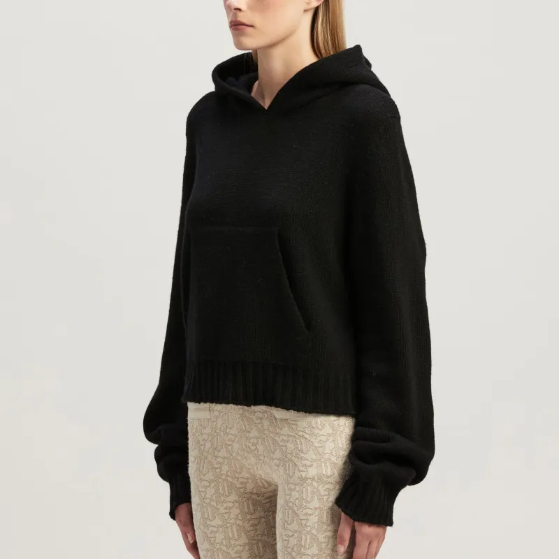 PALM ANGELS Curved logo Wool blend Hoodie-3