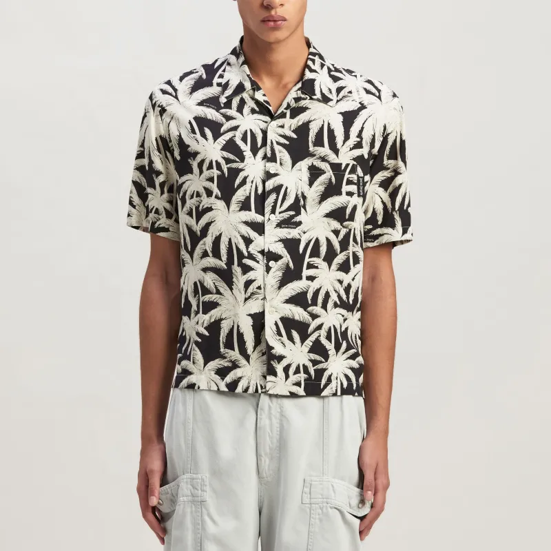 PALM ANGELS All Over Palm Printed Short Sleeved Shirt-1