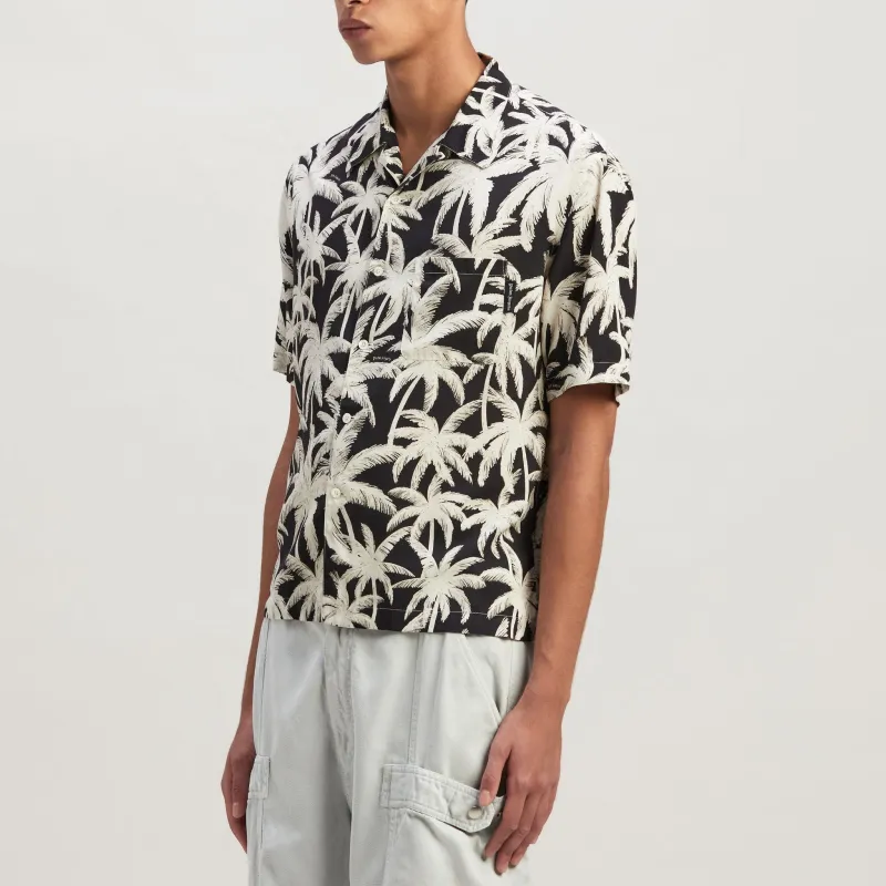 PALM ANGELS All Over Palm Printed Short Sleeved Shirt-3