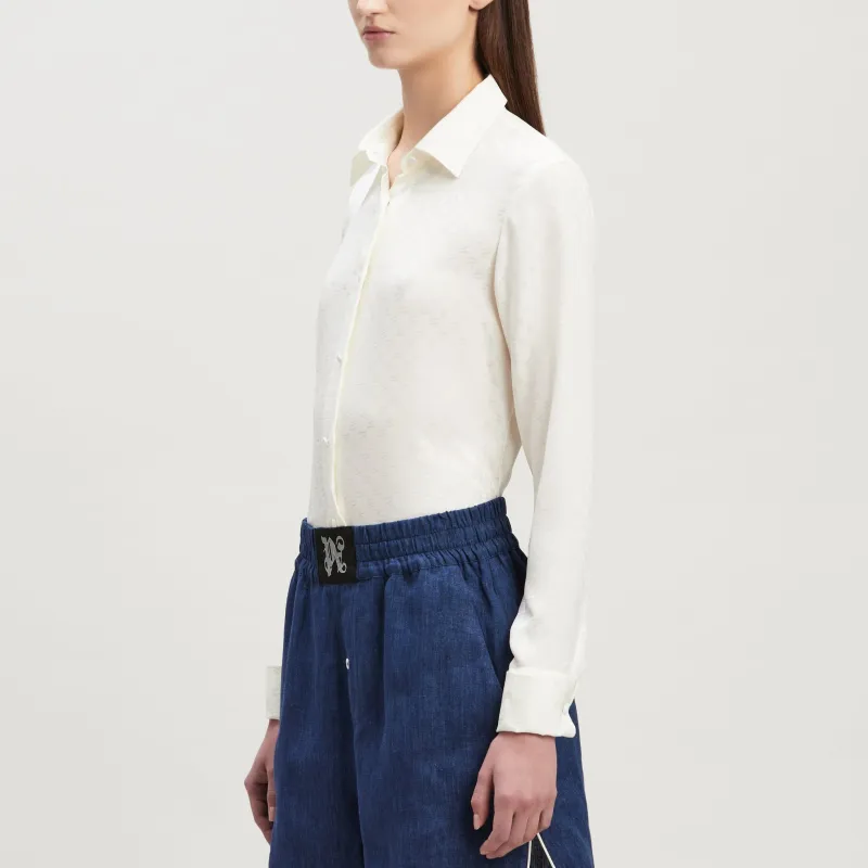 PALM ANGELS Monogram-Jacquard Buttoned Shirt-3