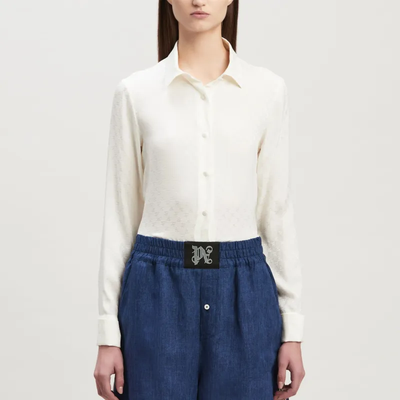 PALM ANGELS Monogram-Jacquard Buttoned Shirt-1