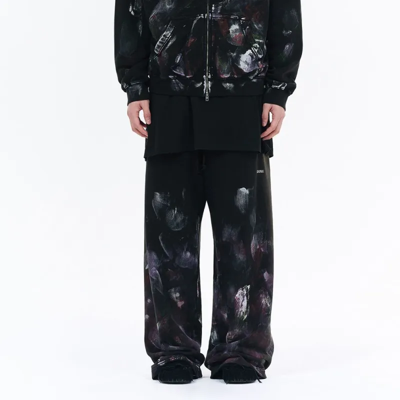 WE11DONE Painterly print Cotton Track Pants-2