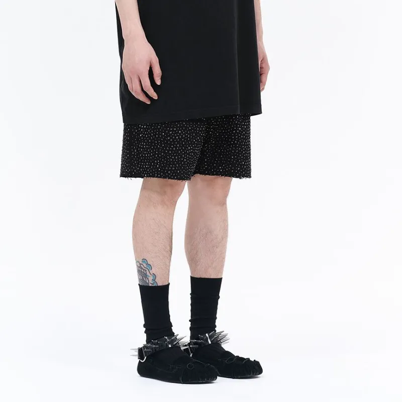 WE11DONE SS24 Denim Shorts Men's Black-2