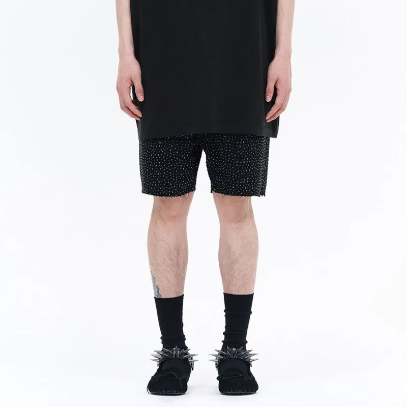 WE11DONE SS24 Denim Shorts Men's Black-4