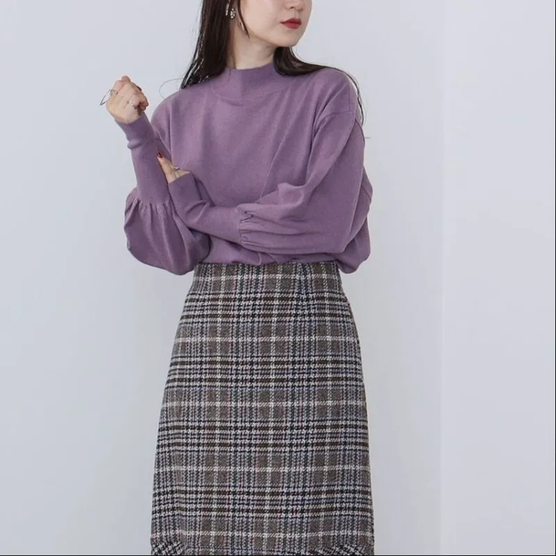 Beams HEART Sweater Women's Purple-2