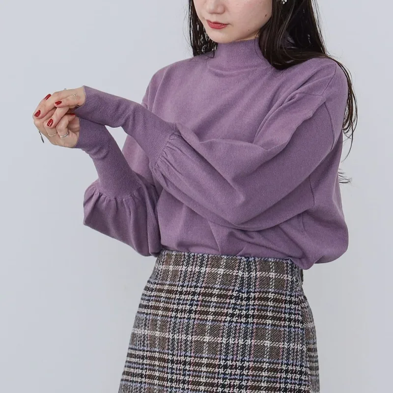 Beams HEART Sweater Women's Purple-3