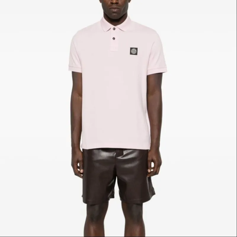 STONE ISLAND Piqué Cotton Polo Shirt-1