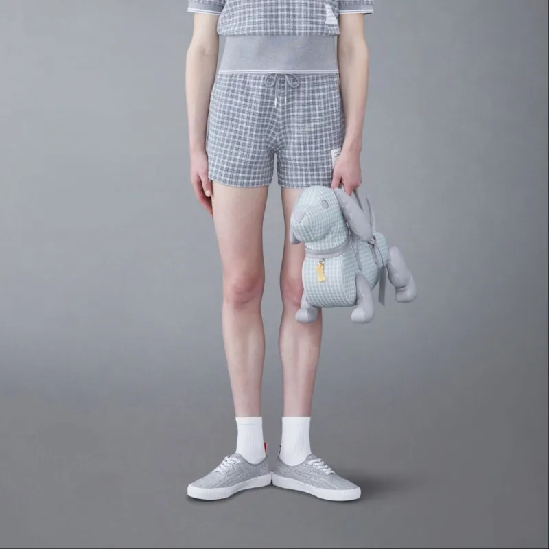THOM BROWNE Checked Tweed Drawstring Shorts-1