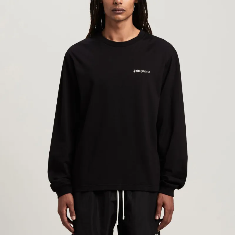 PALM ANGELS Logo Printed Long Sleeved T Shirt-1