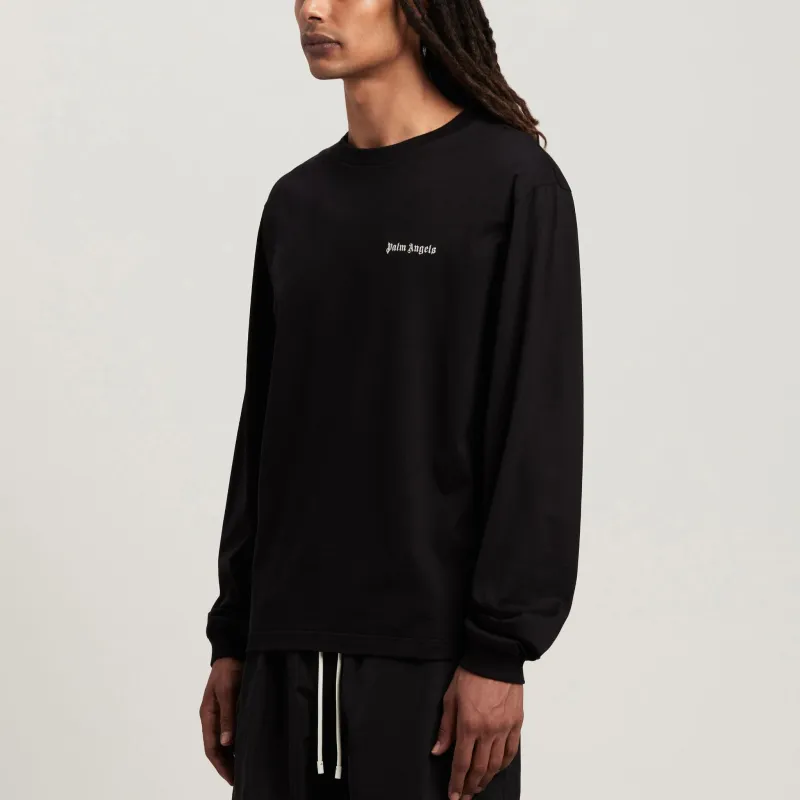 PALM ANGELS Logo Printed Long Sleeved T Shirt-3