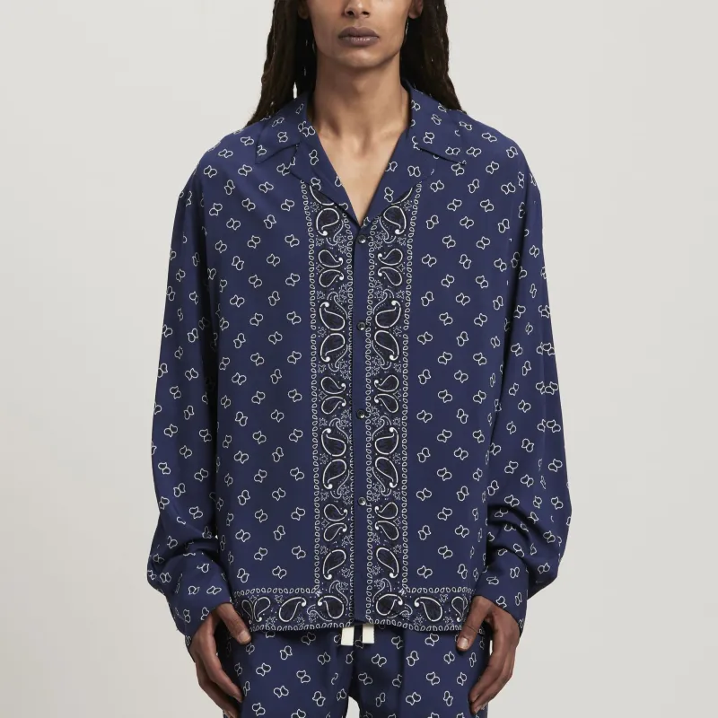 PALM ANGELS Paisley Printed Buttoned Shirt-1