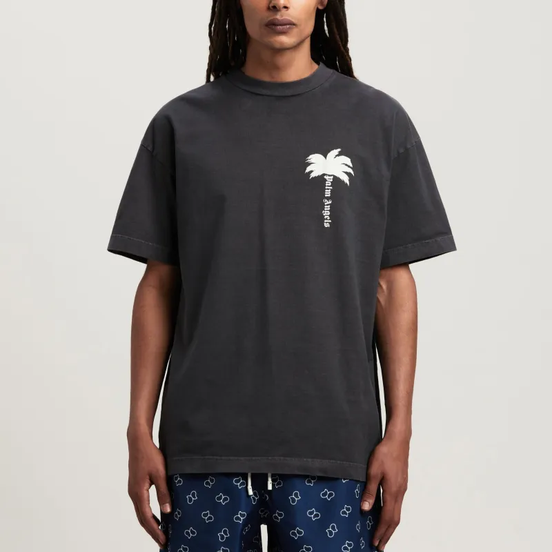 PALM ANGELS Palm Tree print Cotton T shirt-1